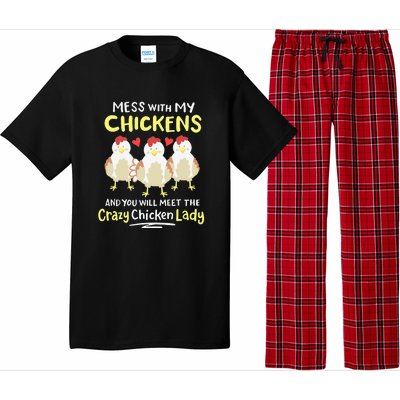 Backyard Crazy Chicken Lady Womens Farmer Pajama Set