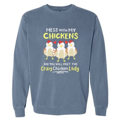 Backyard Crazy Chicken Lady Womens Farmer Garment-Dyed Sweatshirt