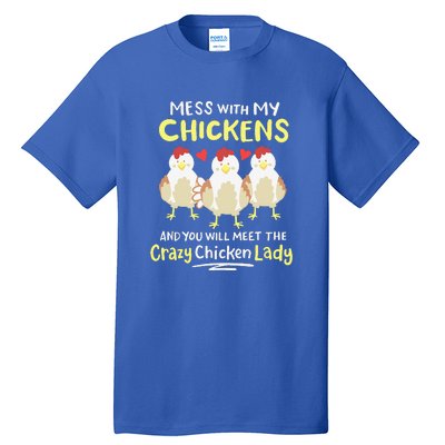 Backyard Crazy Chicken Lady Womens Farmer Tall T-Shirt