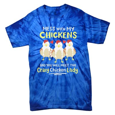 Backyard Crazy Chicken Lady Womens Farmer Tie-Dye T-Shirt