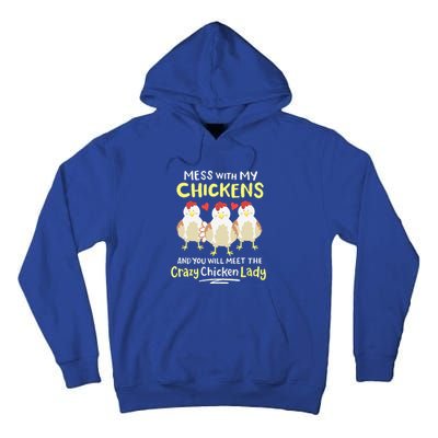 Backyard Crazy Chicken Lady Womens Farmer Tall Hoodie