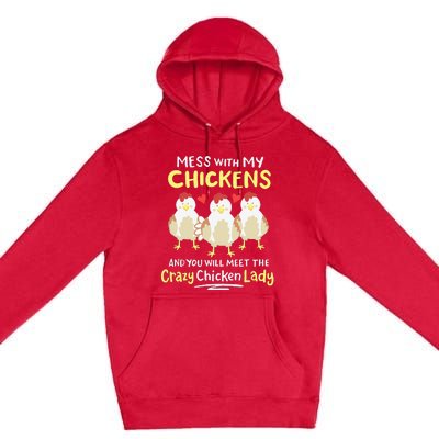 Backyard Crazy Chicken Lady Womens Farmer Premium Pullover Hoodie