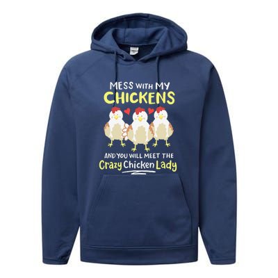 Backyard Crazy Chicken Lady Womens Farmer Performance Fleece Hoodie