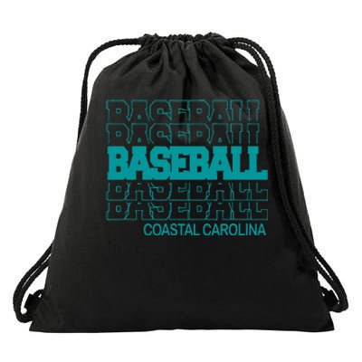 Baseball Coastal Carolina In Modern Stacked Lettering Drawstring Bag