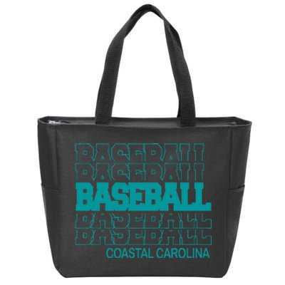 Baseball Coastal Carolina In Modern Stacked Lettering Zip Tote Bag