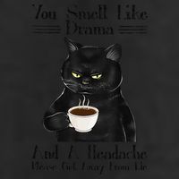 Black Cat Coffee You Smell Like Drama And A Headache Microfiber Hand Towel