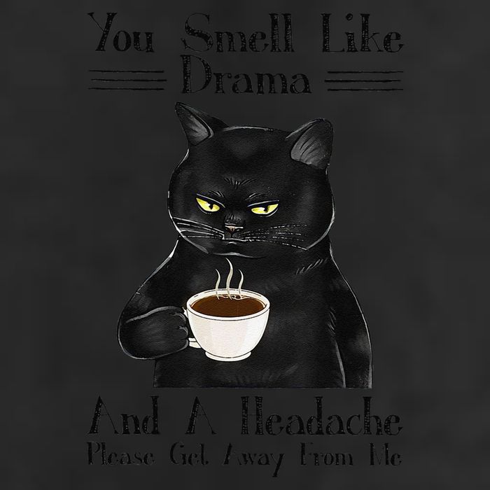 Black Cat Coffee You Smell Like Drama And A Headache Microfiber Hand Towel