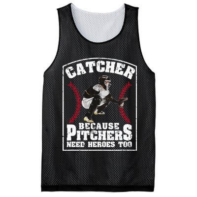 Baseball Catchers Catcher Because Pitchers Need Heroes Too Mesh Reversible Basketball Jersey Tank