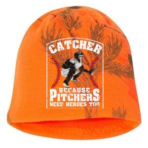 Baseball Catchers Catcher Because Pitchers Need Heroes Too Kati - Camo Knit Beanie