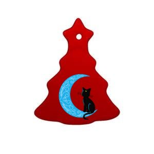 Black Cat Crescent Moon Sailor Mom (1) Ceramic Tree Ornament