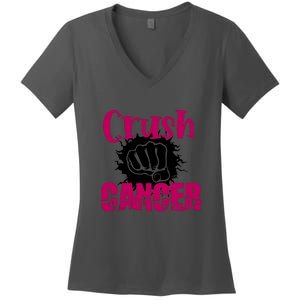 Breast Cancer Crush Cancer Awareness Gift Women's V-Neck T-Shirt