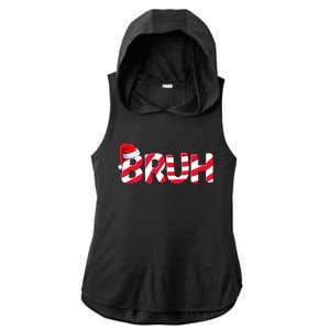 Bruh Christmas Candy Cane For Teen Boy Funny Xmas Bruh Ladies PosiCharge Tri-Blend Wicking Draft Hoodie Tank