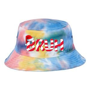 Bruh Christmas Candy Cane For Teen Boy Funny Xmas Bruh Tie Dye Newport Bucket Hat