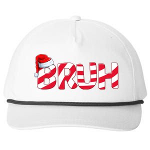 Bruh Christmas Candy Cane For Teen Boy Funny Xmas Bruh Snapback Five-Panel Rope Hat