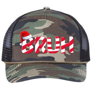 Bruh Christmas Candy Cane For Teen Boy Funny Xmas Bruh Retro Rope Trucker Hat Cap