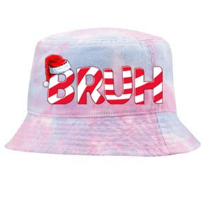 Bruh Christmas Candy Cane For Teen Boy Funny Xmas Bruh Tie-Dyed Bucket Hat