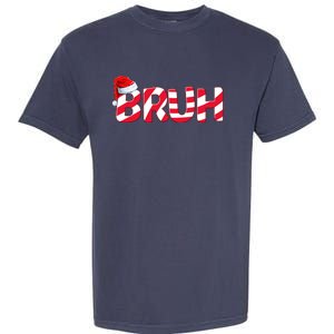 Bruh Christmas Candy Cane For Teen Boy Funny Xmas Bruh Garment-Dyed Heavyweight T-Shirt