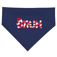 Bruh Christmas Candy Cane For Teen Boy Funny Xmas Bruh USA-Made Doggie Bandana