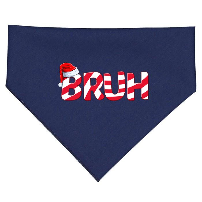 Bruh Christmas Candy Cane For Teen Boy Funny Xmas Bruh USA-Made Doggie Bandana