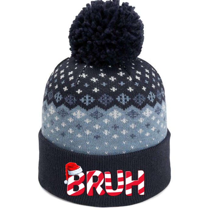 Bruh Christmas Candy Cane For Teen Boy Funny Xmas Bruh The Baniff Cuffed Pom Beanie