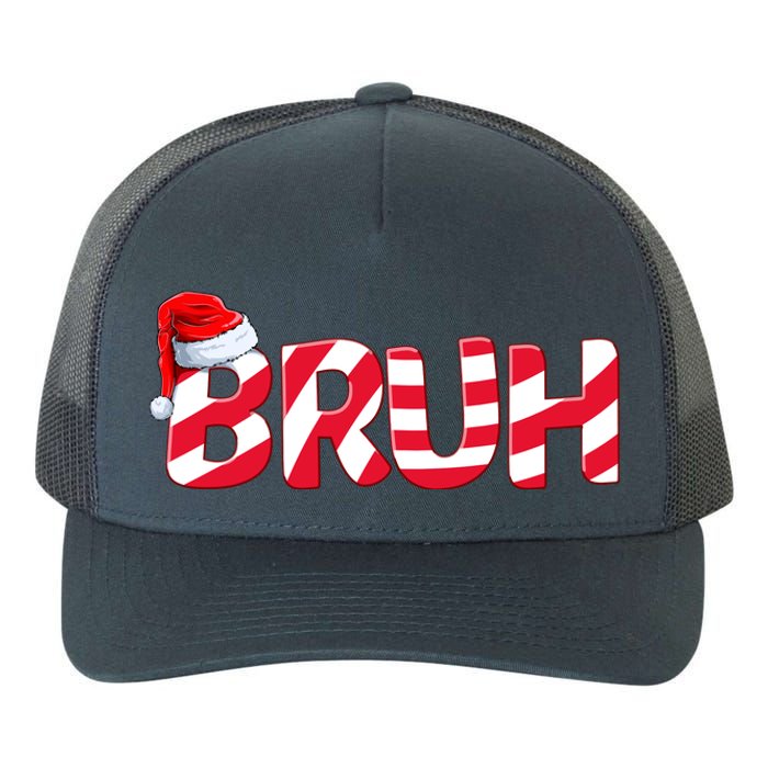 Bruh Christmas Candy Cane For Teen Boy Funny Xmas Bruh Yupoong Adult 5-Panel Trucker Hat