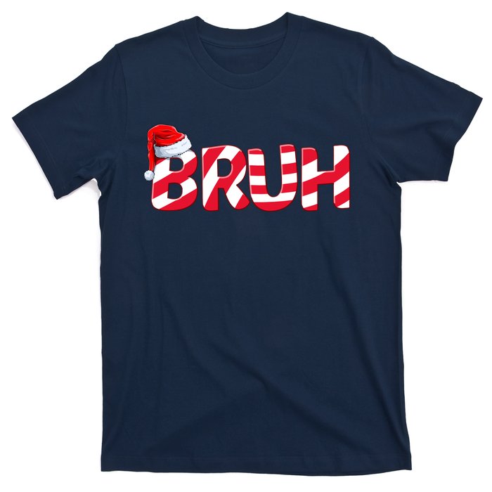 Bruh Christmas Candy Cane For Teen Boy Funny Xmas Bruh T-Shirt