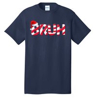 Bruh Christmas Candy Cane For Teen Boy Funny Xmas Bruh Tall T-Shirt