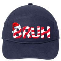 Bruh Christmas Candy Cane For Teen Boy Funny Xmas Bruh 7-Panel Snapback Hat