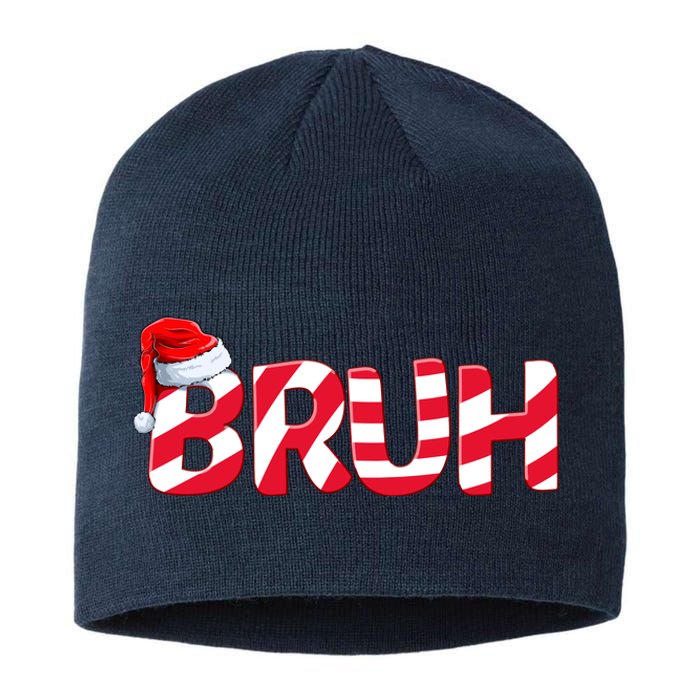 Bruh Christmas Candy Cane For Teen Boy Funny Xmas Bruh Sustainable Beanie