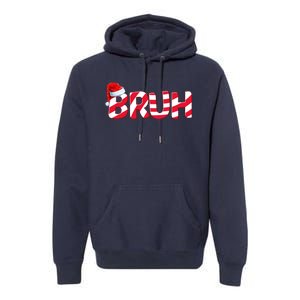 Bruh Christmas Candy Cane For Teen Boy Funny Xmas Bruh Premium Hoodie