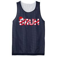 Bruh Christmas Candy Cane For Teen Boy Funny Xmas Bruh Mesh Reversible Basketball Jersey Tank