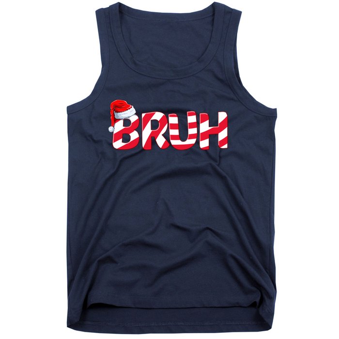 Bruh Christmas Candy Cane For Teen Boy Funny Xmas Bruh Tank Top