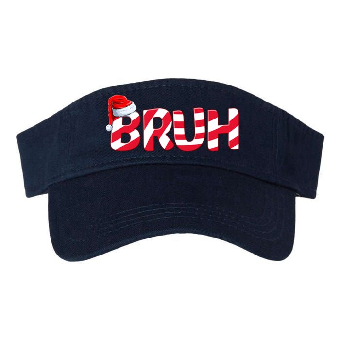 Bruh Christmas Candy Cane For Teen Boy Funny Xmas Bruh Valucap Bio-Washed Visor