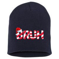 Bruh Christmas Candy Cane For Teen Boy Funny Xmas Bruh Short Acrylic Beanie