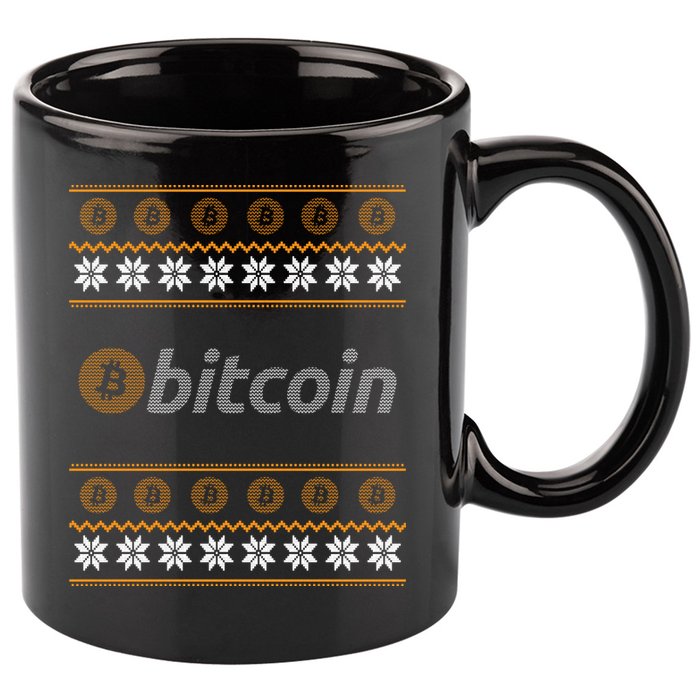 Bitcoin Cryptocurrency Christmas Holiday 11oz C Handle Ceramic Mug