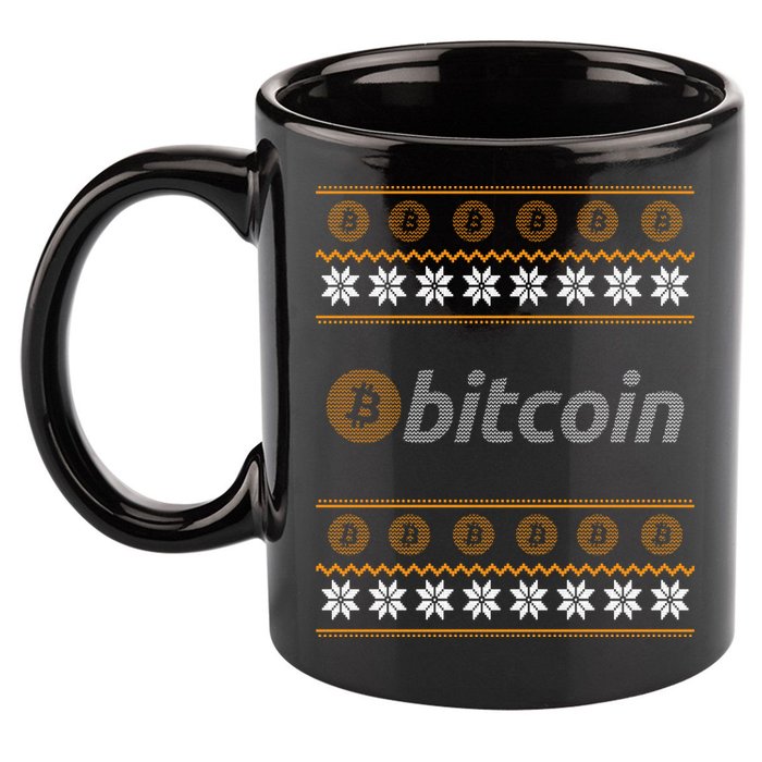Bitcoin Cryptocurrency Christmas Holiday 11oz C Handle Ceramic Mug
