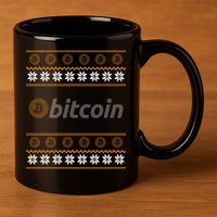 Bitcoin Cryptocurrency Christmas Holiday 11oz C Handle Ceramic Mug