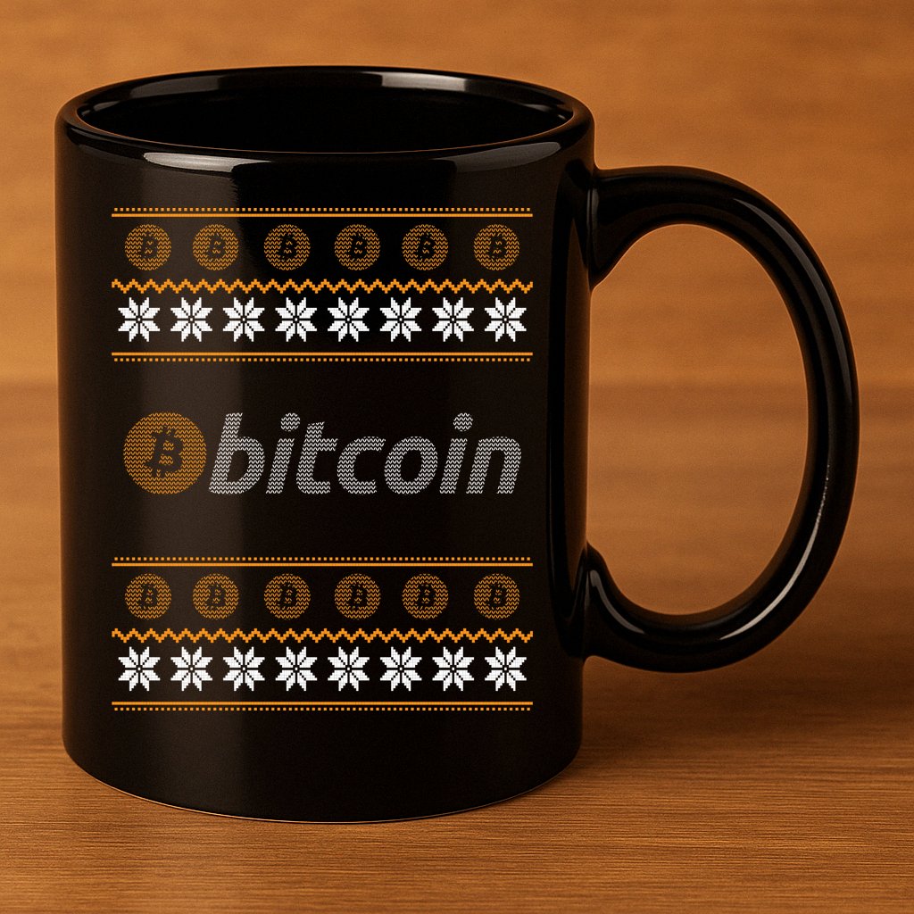 Bitcoin Cryptocurrency Christmas Holiday 11oz C Handle Ceramic Mug