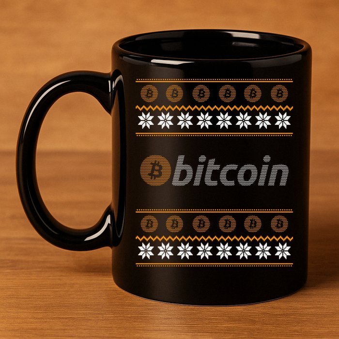 Bitcoin Cryptocurrency Christmas Holiday 11oz C Handle Ceramic Mug