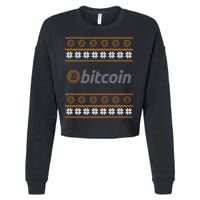 Bitcoin Cryptocurrency Christmas Holiday Cropped Pullover Crew