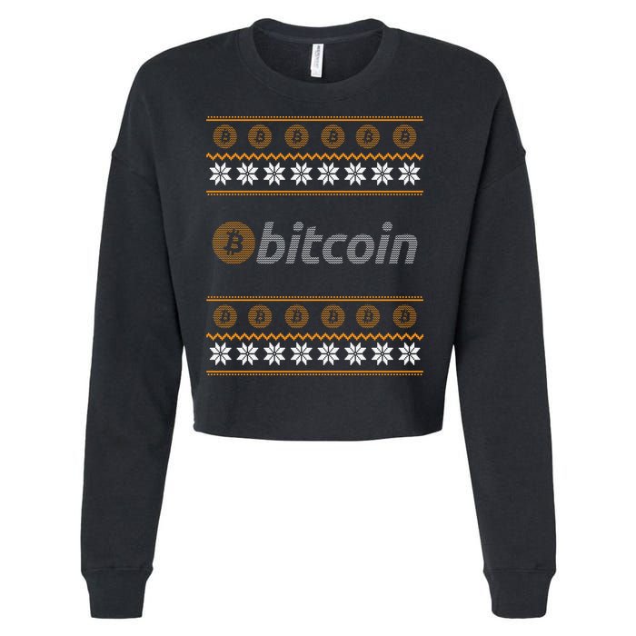 Bitcoin Cryptocurrency Christmas Holiday Cropped Pullover Crew