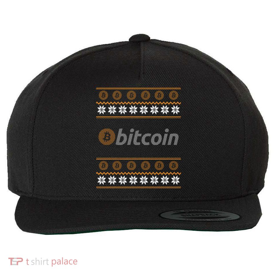 Bitcoin Cryptocurrency Christmas Holiday Wool Snapback Cap
