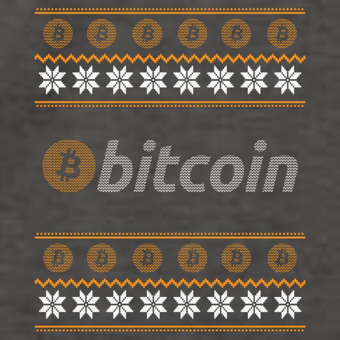 Bitcoin Cryptocurrency Christmas Holiday Vector Backpack