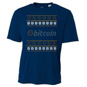 Bitcoin Cryptocurrency Christmas Holiday Cooling Performance Crew T-Shirt