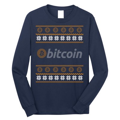 Bitcoin Cryptocurrency Christmas Holiday Long Sleeve Shirt