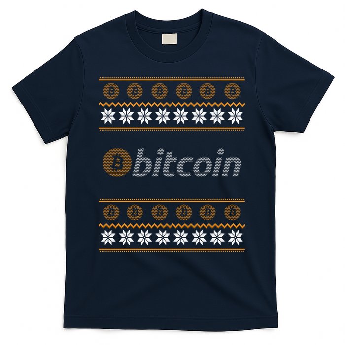 Bitcoin Cryptocurrency Christmas Holiday T-Shirt