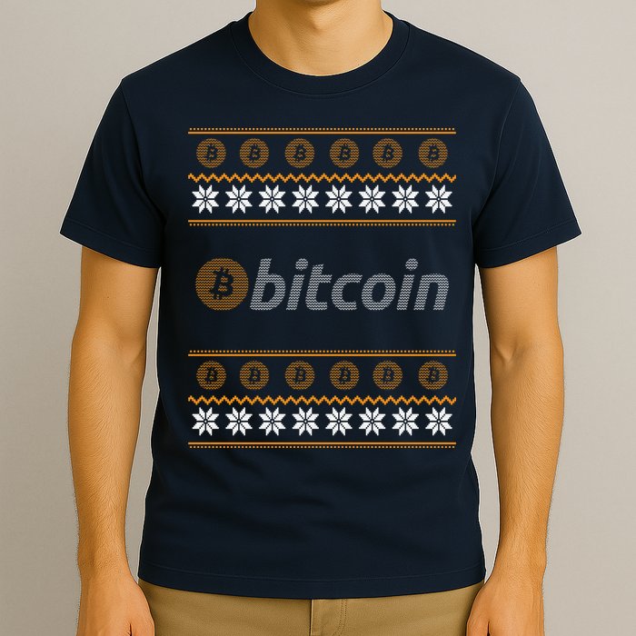 Bitcoin Cryptocurrency Christmas Holiday T-Shirt