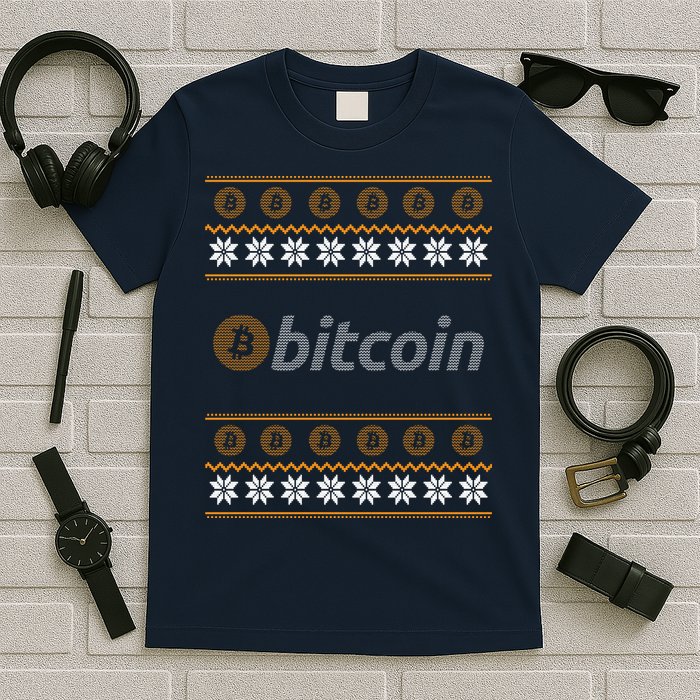 Bitcoin Cryptocurrency Christmas Holiday T-Shirt