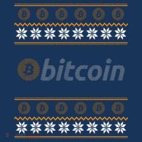 Bitcoin Cryptocurrency Christmas Holiday Drawstring Bag