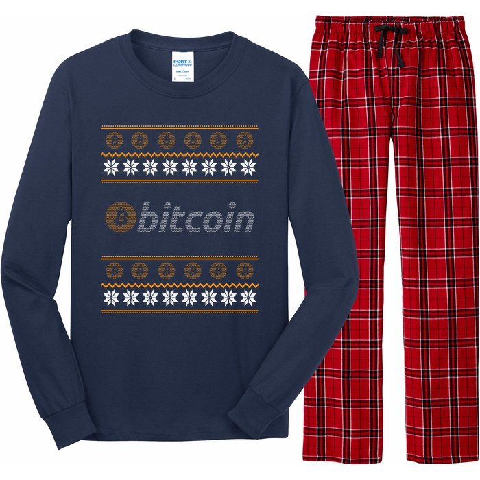 Bitcoin Cryptocurrency Christmas Holiday Long Sleeve Pajama Set